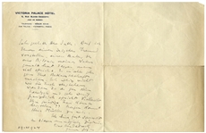 James Joyce Autograph Letter Signed in 1923, Shortly After the Publication of ''Ulysses'' in 1922 -- ''...I am almost going out of my mind in this impossible situation...''